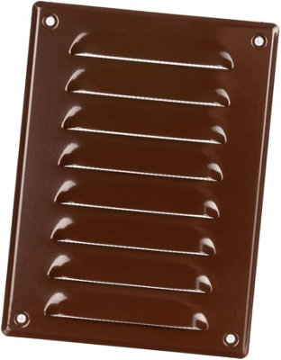 Brown Metal Air Vent Grille 140mm X 190mm With Fly Screen from B&Q