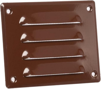 Brown Metal Air Vent Grille 140mm X 105mm With Fly Screen from B&Q