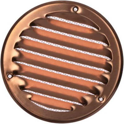 Copper Round Air Vent Grille 100mm / 140mm With Fly Screen from B&Q