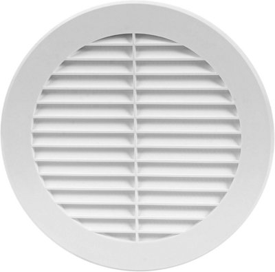 White Round Air Vent Grille 150mm With Fly Screen from B&Q