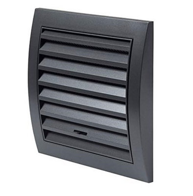 Anthracite Air Vent Grille 150mm X 150mm With 100mm Duct Flange And Shutter from B&Q