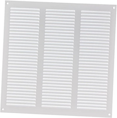 Metal White Air Vent Grille 300mm X 300mm With Fly Screen from B&Q