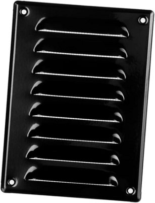 Black Metal Air Vent Grille 140mm X 190mm With Fly Screen from B&Q