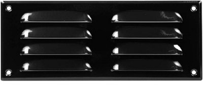 Black Metal Air Vent Grille 260mm X 105mm With Fly Screen from B&Q