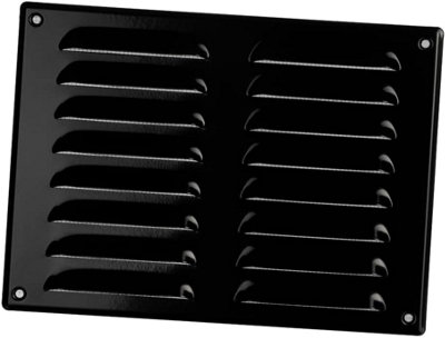 Black Metal Air Vent Grille 260mm X 190mm With Fly Screen from B&Q