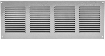 Silver Metal Air Vent Grille 400mm X 150mm With Fly Screen from B&Q