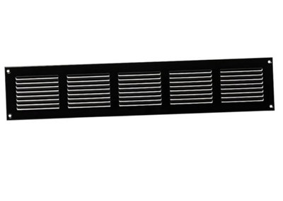 Black Metal Air Vent Grille 500mm X 100mm With Fly Screen from B&Q
