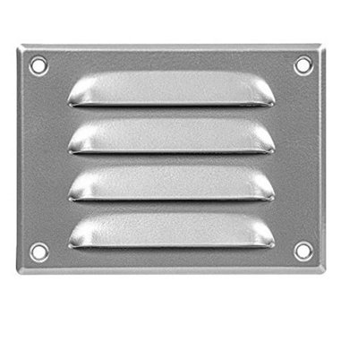 Silver Metal Air Vent Grille 140mm X 105mm With Fly Screen from B&Q