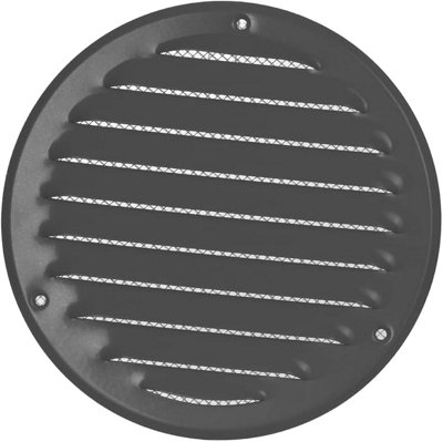Black Metal Round Air Vent Grille 125mm / 164mm With Fly Screen from B&Q