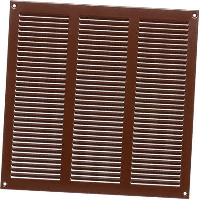 Metal Brown Air Vent Grille 300mm X 300mm With Fly Screen from B&Q