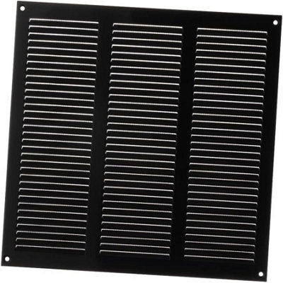 Metal Black Air Vent Grille 300mm X 300mm With Fly Screen from B&Q