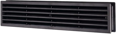 Black Bathroom Door Air Vent Grille 450mm X 92mm from B&Q
