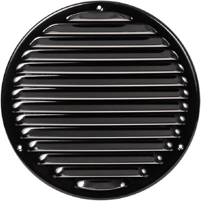 Black Round Air Vent Grille 100mm With Flange And Fly Screen from B&Q