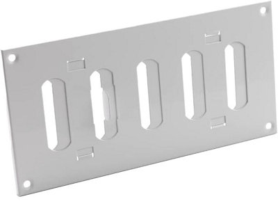 White Metal Air Vent Grille 200mm X 100mm With Shutter Flat Louvre Duct Cover from B&Q