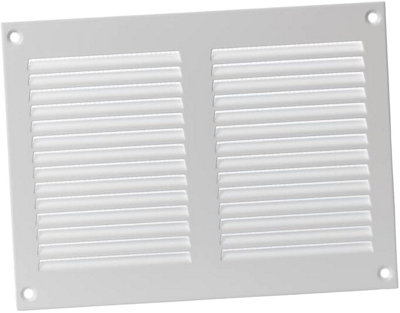 White Metal Air Vent Grille 200mm X 150mm With Fly Screen from B&Q