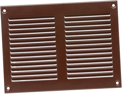 Brown Metal Air Vent Grille 200mm X 150mm With Fly Screen from B&Q
