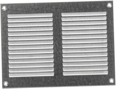 Galvanised Steel Air Vent Grille 200mm X 150mm Fly Screen Flat Louvre Duct Cover from B&Q