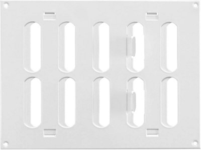 White Metal Air Vent Grille 200mm X 150mm With Shutterr from B&Q