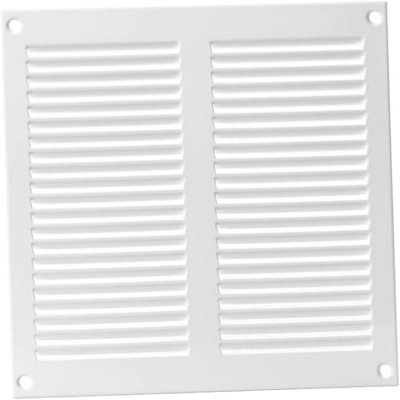 White Metal Air Vent Grille 200mm X 200mm Fly Screen from B&Q