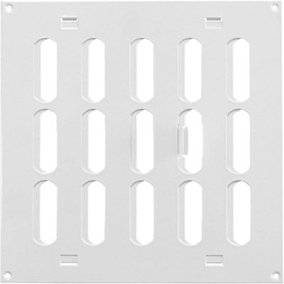 White Metal Air Vent Grille 200mm X 200mm With Shutter Flat Duct Cover from B&Q