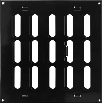 Black Metal Air Vent Grille 200mm X 200mm With Shutter from B&Q