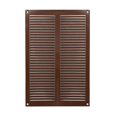 Brown Metal Air Vent Grille 200mm X 300mm Fly Screen Flat Louvre Duct Cover from B&Q