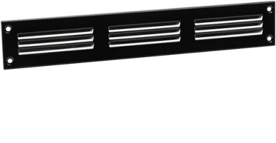Black Metal Air Vent Grille 300mm X 50mm With Fly Screen from B&Q