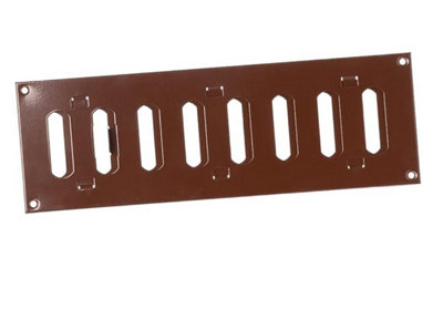 Brown Metal Air Vent Grille 300mm X 100mm With Shutter Flat Louvre Duct Cover from B&Q