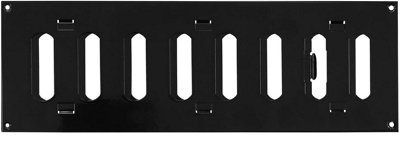 Black Metal Air Vent Grille 300mm X 100mm With Shutter from B&Q