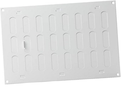 White Metal Air Vent Grille 300mm X 200mm With Shutter from B&Q
