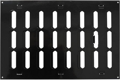 Black Metal Air Vent Grille 300mm X 200mm With Shutter from B&Q