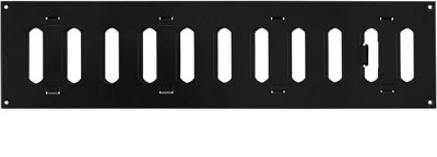 Black Metal Air Vent Grille 400mm X 100mm With Shutter from B&Q