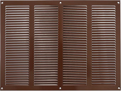 Brown Metal Air Vent Grille 400mm X 300mm Fly Screen Flat from B&Q