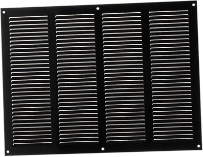 Black Metal Air Vent Grille 400mm X 300mm With Fly Screen from B&Q