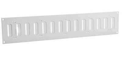 White Metal Air Vent Grille 500mm X 100mm With Shutter Flat Louvre Duct Cover from B&Q