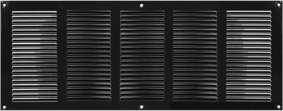 Black Metal Air Vent Grille 500mm X 200mm from B&Q