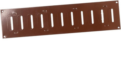 Brown Metal Air Vent Grille 400mm X 100mm With Shutter Flat Louvre Duct Cover from B&Q