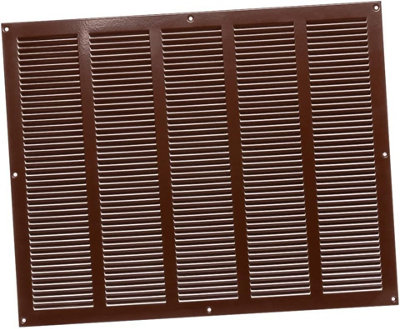 Brown Metal Air Vent Grille 500mm X 400mm Fly Screen Flat Louvre Duct Cover from B&Q