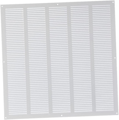 White Metal Air Vent Grille 500mm X 500mm With Fly Screen from B&Q