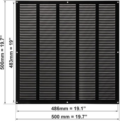 Black Metal Air Vent Grille 500mm X 500mm Fly Screen from B&Q