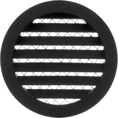 Anthracite Aluminium Round Air Vent Grille 125mm With Mesh from B&Q