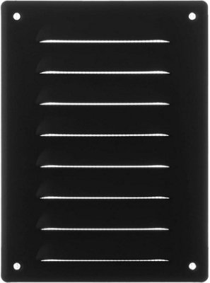 Anthracite Metal Air Vent Grille 140mm X 190mm With Fly Screen Flat Duct Cover from B&Q