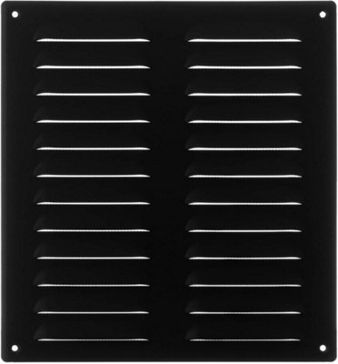 Anthracite Metal Air Vent Grille 260mm X 280mm With Fly Screen Flat Duct Cover from B&Q