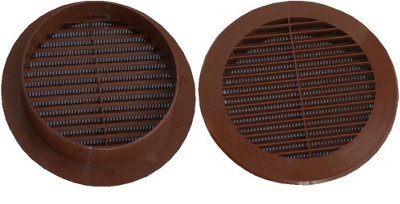 Brown Round Air Vent Grille 125mm With Fly Screen from B&Q
