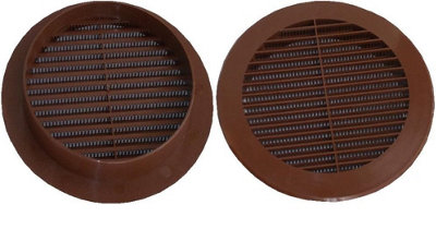 Brown Round Air Vent Grille 150mm With Fly Screen from B&Q