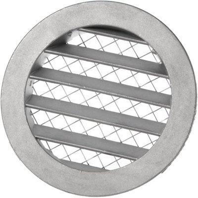 Air Vent Cover 100mm / 4" Round Soffit VentLouvered Ventilation Grille With MeshAluminum
