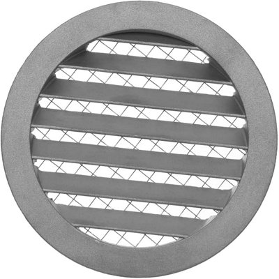 Air Vent Cover 125mm / 5" Round Soffit VentLouvered Ventilation Grille With MeshAluminum