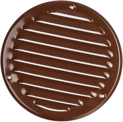 Brown Metal Round Air Vent Grille 125mm / 164mm With Fly Screen from B&Q