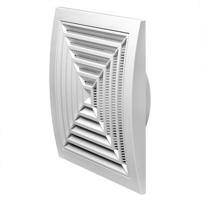 White Air Vent Grille 190mm X 190mm With 125mm Flange from B&Q