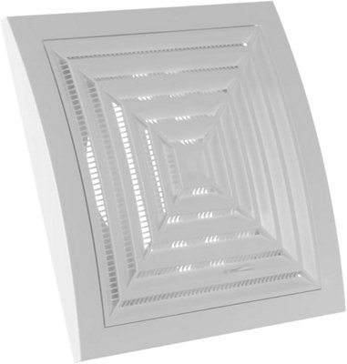 White Air Vent Grille 190mm X 190mm With 125mm Flange And Shutter from B&Q